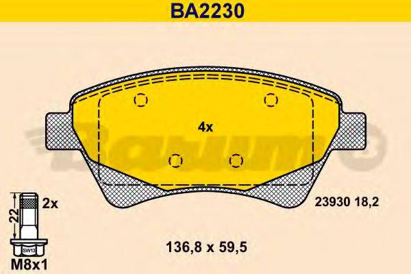 BARUM 23930 Комплект гальмівних колодок, дискове гальмо