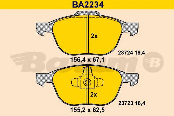 BARUM BA2234 Комплект гальмівних колодок, дискове гальмо