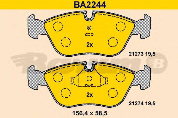 BARUM BA2244 Комплект гальмівних колодок, дискове гальмо