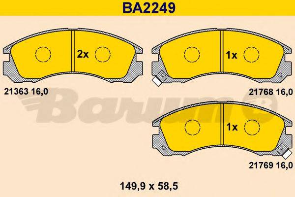 BARUM BA2249 Комплект гальмівних колодок, дискове гальмо
