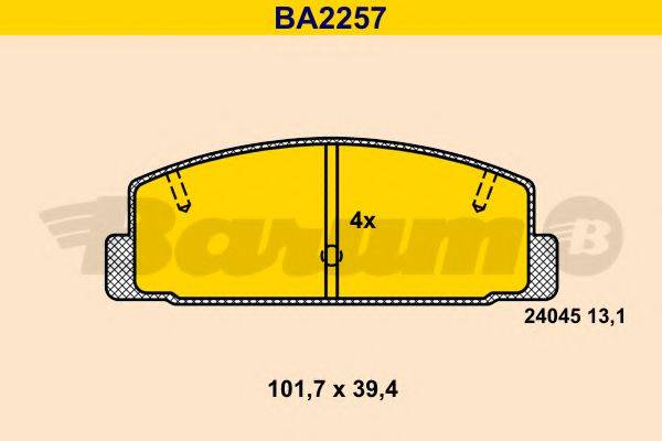 BARUM BA2257 Комплект гальмівних колодок, дискове гальмо