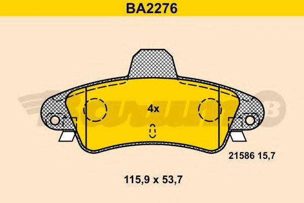 BARUM BA2276 Комплект гальмівних колодок, дискове гальмо