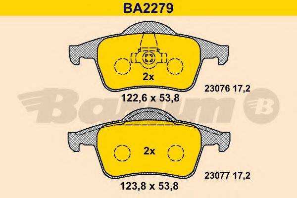 BARUM BA2279 Комплект гальмівних колодок, дискове гальмо