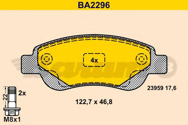 BARUM BA2296 Комплект гальмівних колодок, дискове гальмо