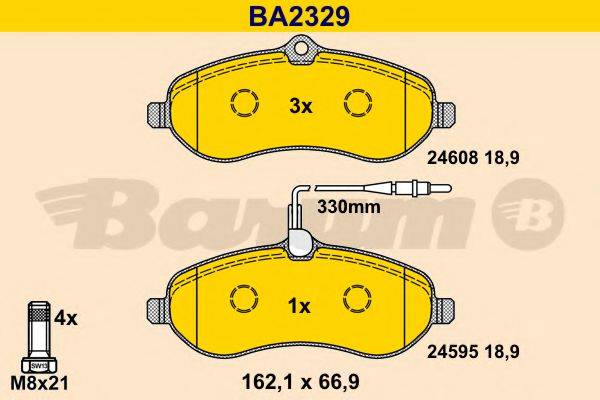 BARUM BA2329 Комплект гальмівних колодок, дискове гальмо