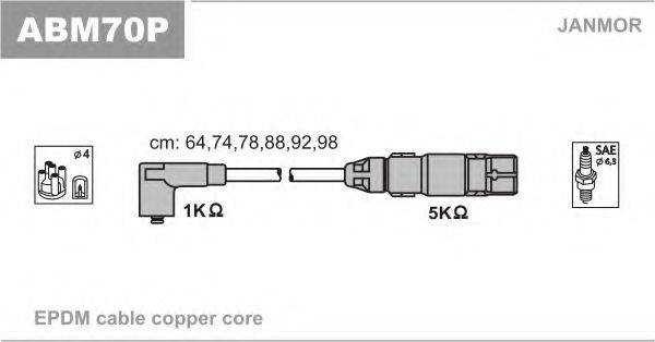 JANMOR ABM70P Комплект дротів запалювання