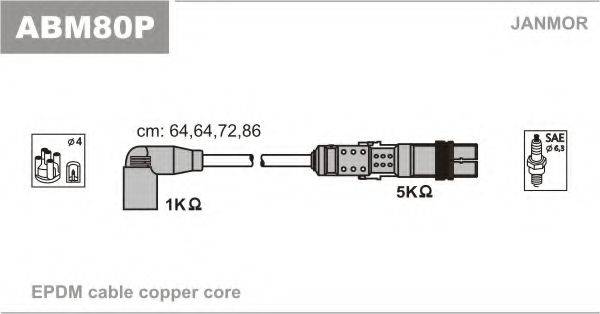 JANMOR ABM80P Комплект дротів запалювання