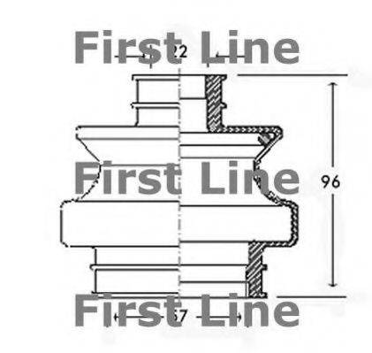 FIRST LINE FCB2305 Пильовик, приводний вал