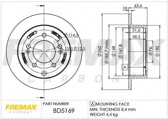 FREMAX BD5169 гальмівний диск