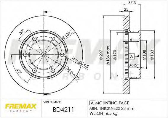 FREMAX BD4211 гальмівний диск