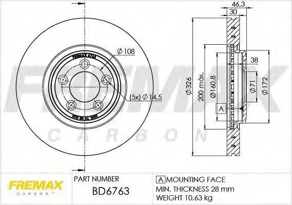 FREMAX BD6763 гальмівний диск