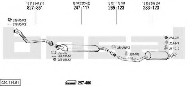 BOSAL 02011451 Система випуску ОГ