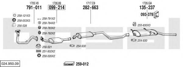 BOSAL 02495009 Система випуску ОГ