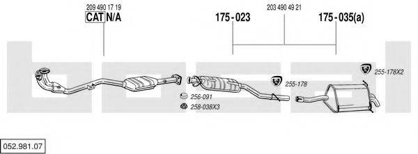 BOSAL 05298107 Система випуску ОГ