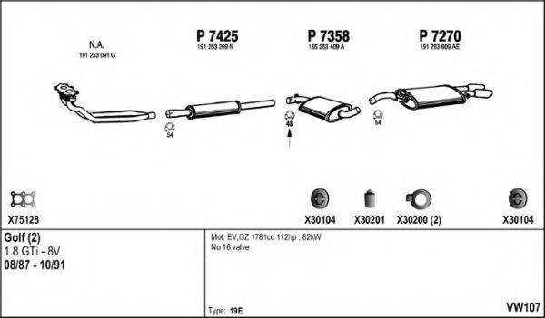 FENNO VW107 Система випуску ОГ