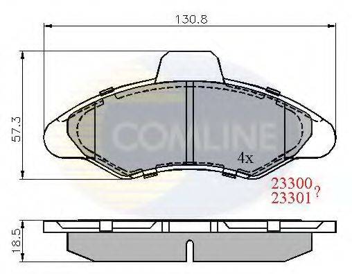 COMLINE CBP0393 Комплект гальмівних колодок, дискове гальмо