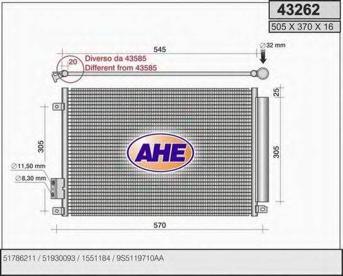 AHE 43262 Конденсатор, кондиціонер