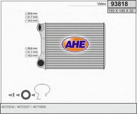 AHE 93818 Теплообмінник, опалення салону