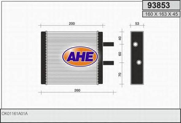 AHE 93853 Теплообмінник, опалення салону