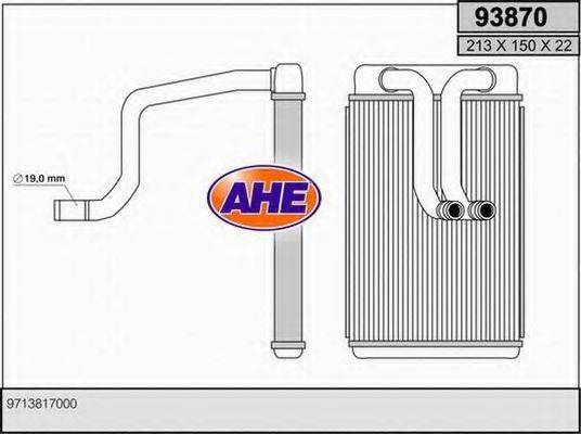 AHE 93870 Теплообмінник, опалення салону