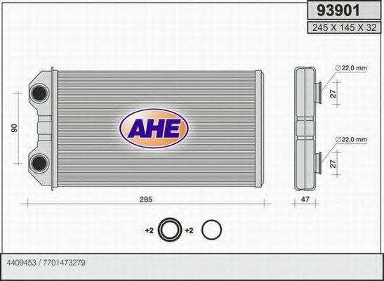 AHE 93901 Теплообмінник, опалення салону