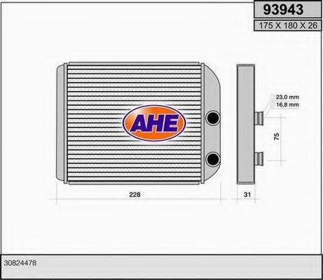 AHE 93943 Теплообмінник, опалення салону