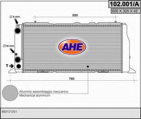 AHE 102001A Радіатор, охолодження двигуна