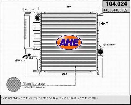 AHE 104024 Радіатор, охолодження двигуна