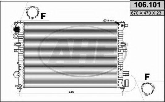 AHE 106101 Радіатор, охолодження двигуна
