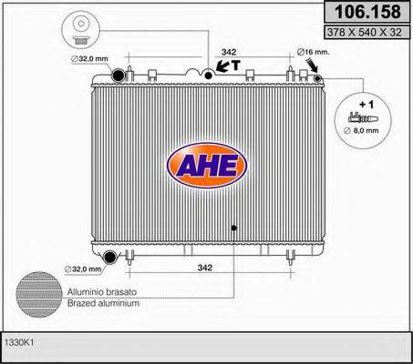 AHE 106158 Радіатор, охолодження двигуна