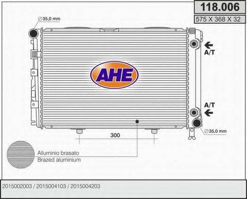 AHE 118006 Радіатор, охолодження двигуна