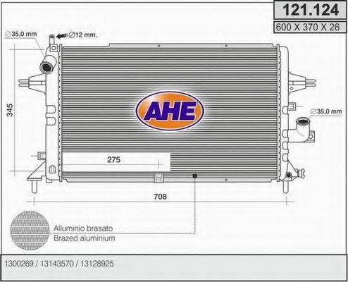 AHE 121124 Радіатор, охолодження двигуна