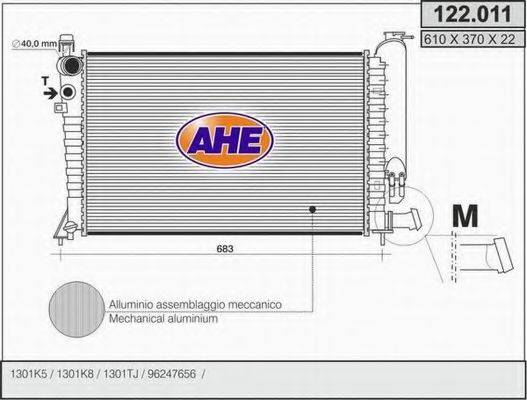AHE 122011 Радіатор, охолодження двигуна