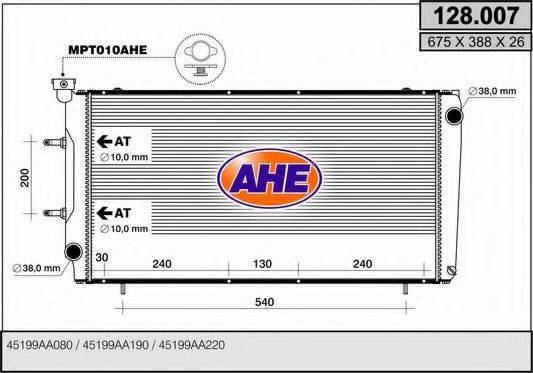 AHE 128007 Радіатор, охолодження двигуна