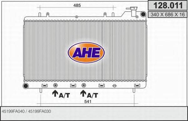 AHE 128011 Радіатор, охолодження двигуна