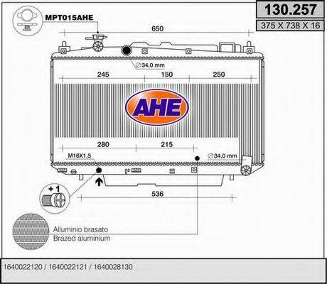 AHE 130257 Радіатор, охолодження двигуна