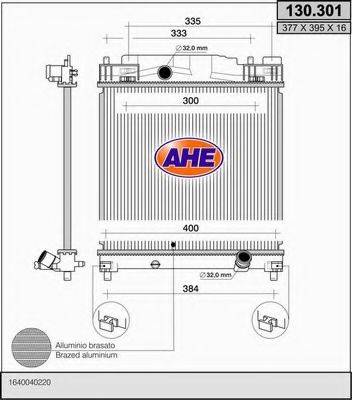 AHE 130301 Радіатор, охолодження двигуна