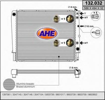 AHE 132032 Радіатор, охолодження двигуна
