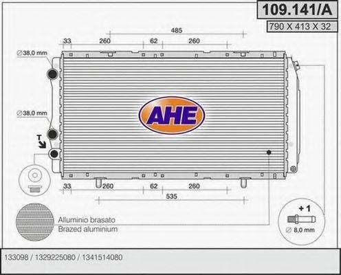 AHE 109141A Радіатор, охолодження двигуна