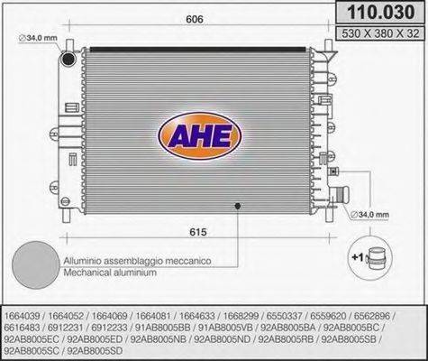 AHE 110030 Радіатор, охолодження двигуна
