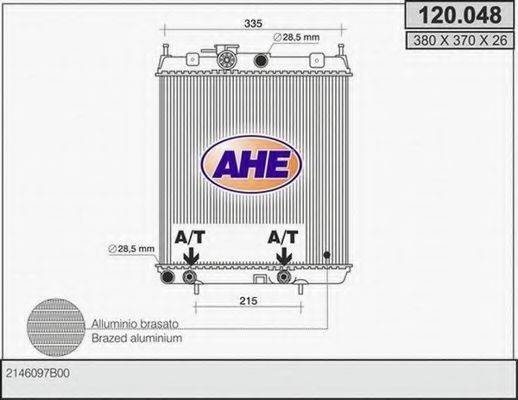 AHE 120048 Радіатор, охолодження двигуна