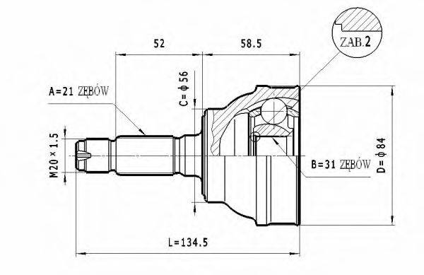 STATIM C101 Шарнірний комплект, приводний вал