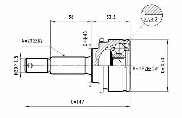 STATIM C519 Шарнірний комплект, приводний вал