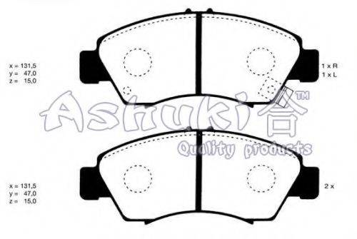 ASHUKI H02550A Комплект гальмівних колодок, дискове гальмо