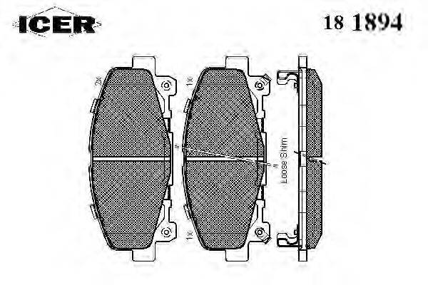 Комплект гальмівних колодок, дискове гальмо ASHUKI H025-69