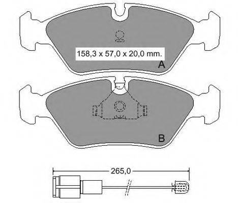 VEMA 20757 Комплект гальмівних колодок, дискове гальмо