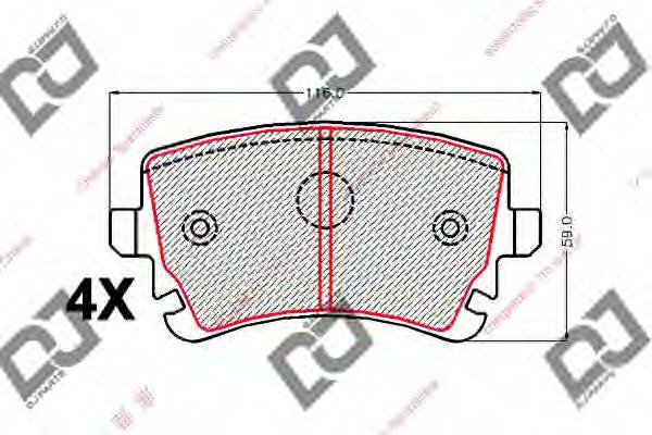 DJ PARTS BP2118 Комплект гальмівних колодок, дискове гальмо