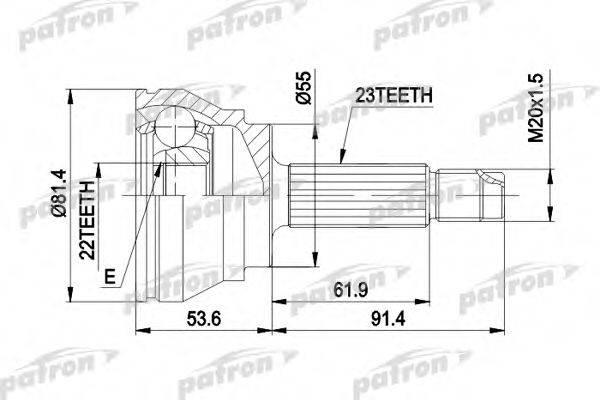 PATRON PCV1014 Шарнірний комплект, приводний вал