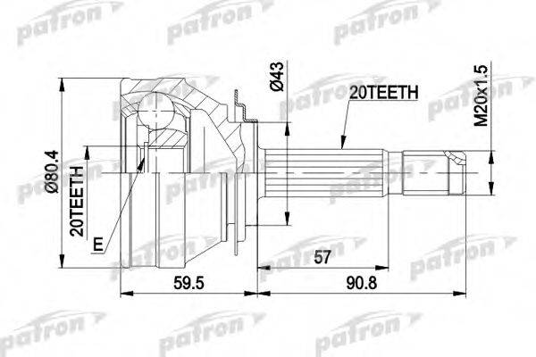 PATRON PCV1019 Шарнірний комплект, приводний вал
