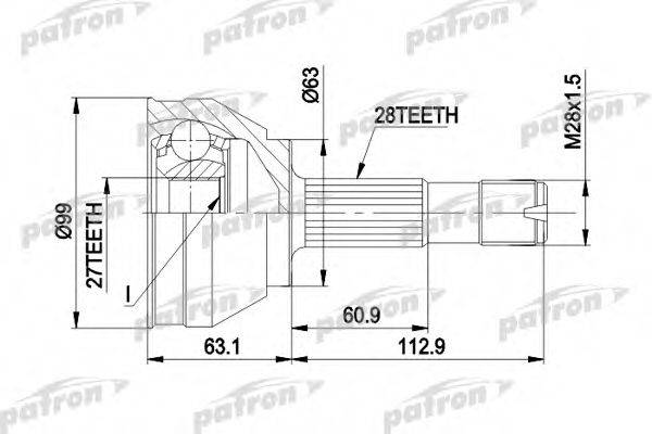 PATRON PCV1020 Шарнірний комплект, приводний вал